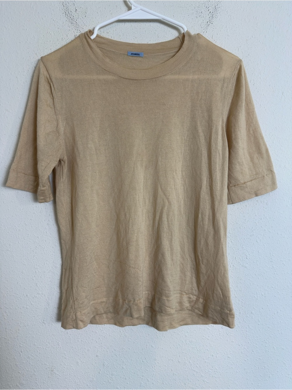 Malo cashmere silk Beige Short Sleeve Crewneck Tee